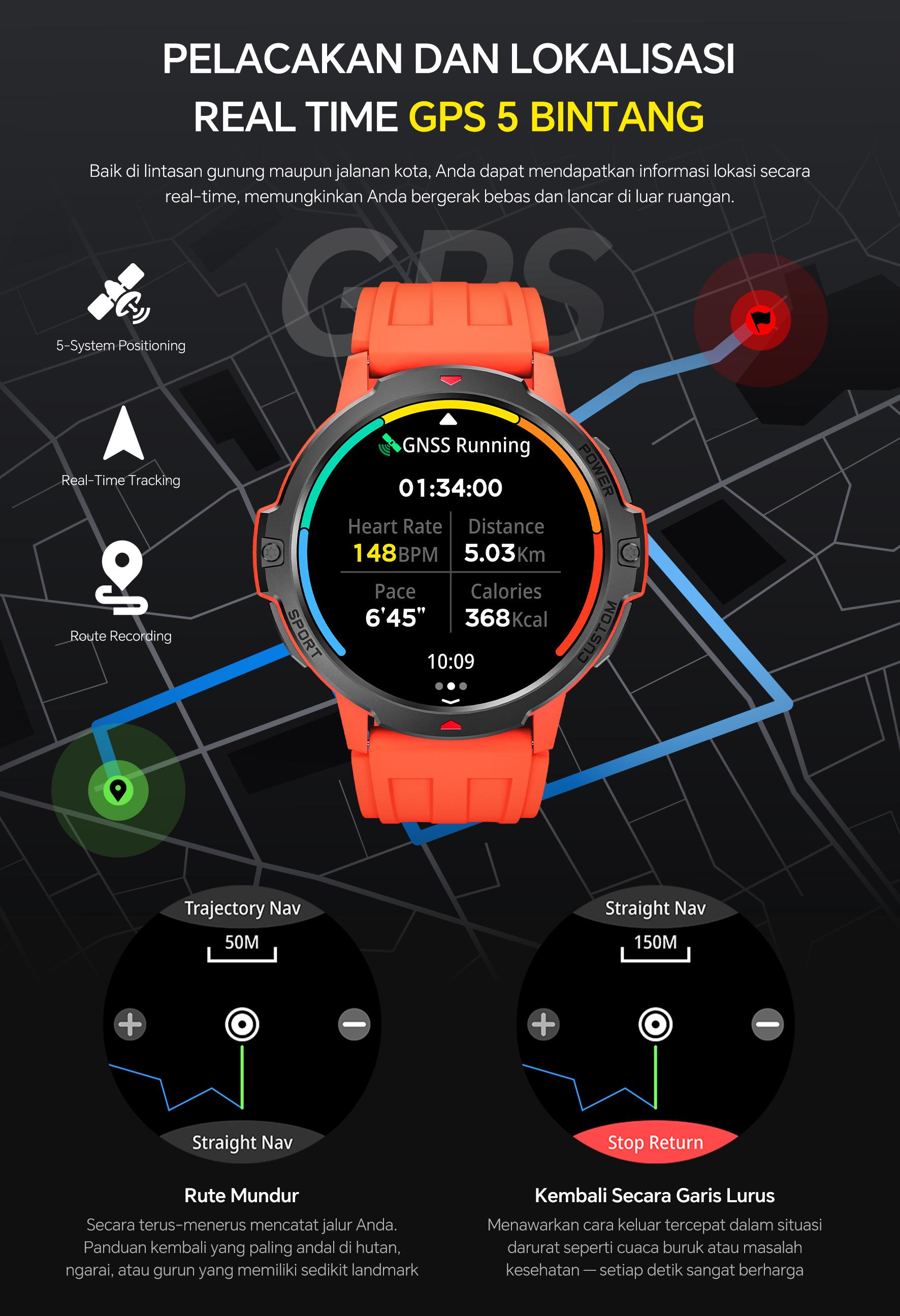 【Peluncuran Produk Baru】Citijungle GPS Smartwatch APEX1, 1.46‘’ Layar IPS Resolusi Tinggi, Dilengkapi GPS dan Giroskop Enam Sumbu, Tahan Air hingga 20 Meter (2ATM), Fitur Cerdas, Daya Tahan Baterai Super Lama, Koneksi Bluetooth.