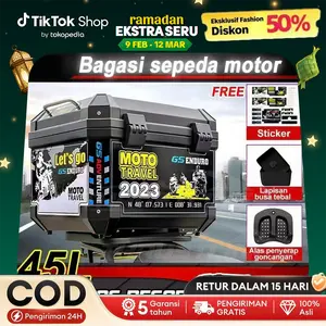 【COD 】45L&48L Belakang sepeda motor untuk Kotakpenyimpanan dengan lampu strip reflektif sukucadang bagasi bak truk sepeda motorAccessories Motorcycle Tempat