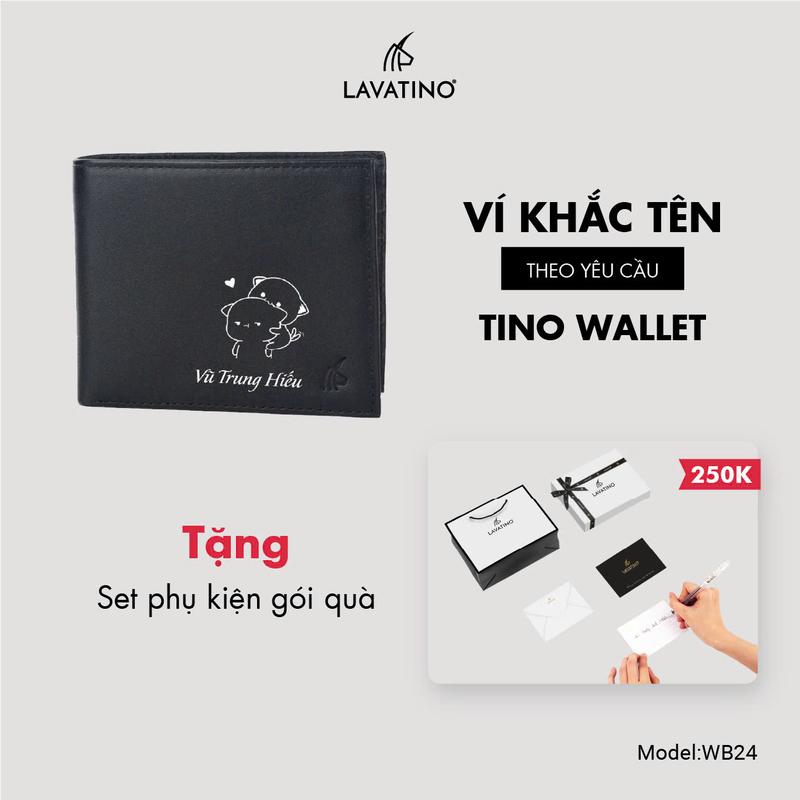  Ví Nam Khắc Tên Theo Yêu Cầu Da Pullup Da Bò Thật chính hãng - LAVATINO   Wallet Tino - WB24  