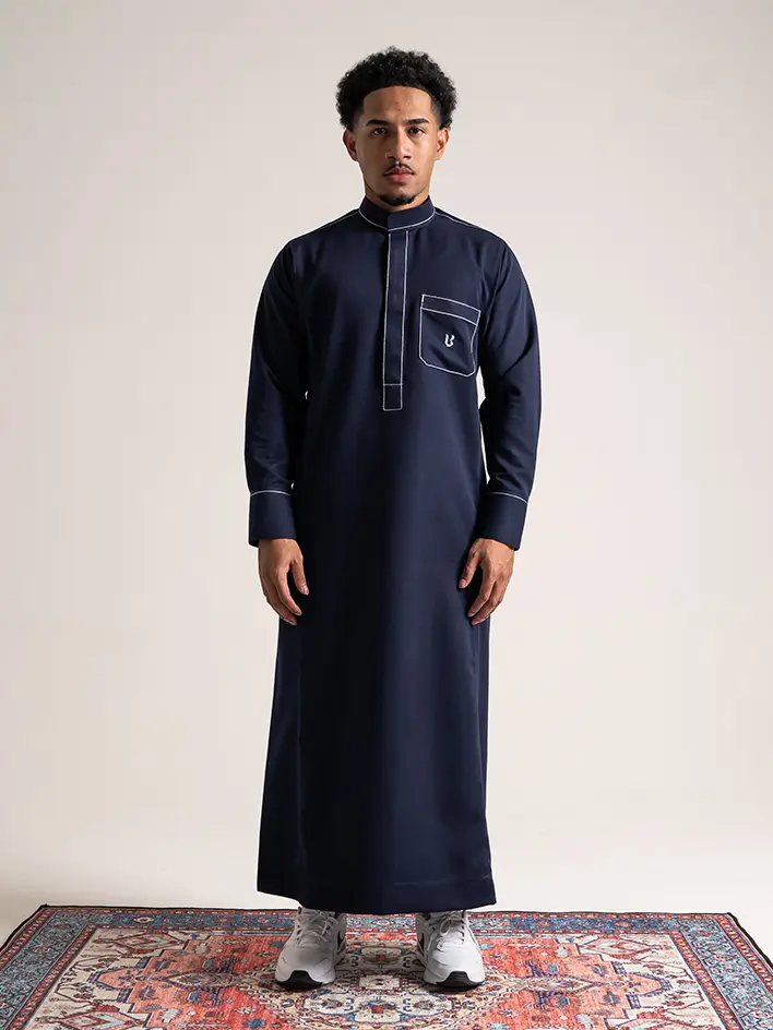 Local Project | Jubah Pria Dewasa Gamis Lengan Panjang | Utsman Navy
