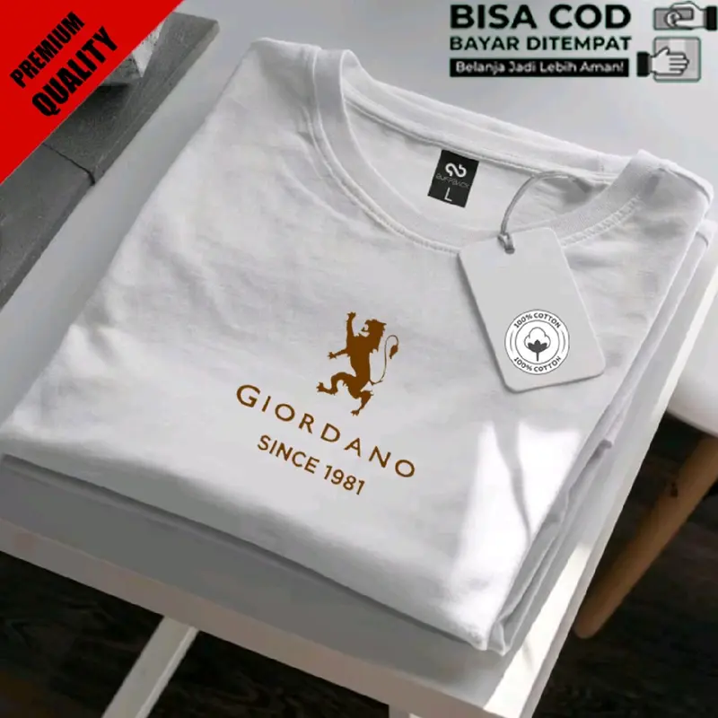Promo !! Baju Kaos Distro GRDN LION BW Text Gold Premium Quality Kaos Cotton Combed 30s Lengan Pendek T-Shrit Koas Unisex Pria/Wanita Nyaman Panjang 0