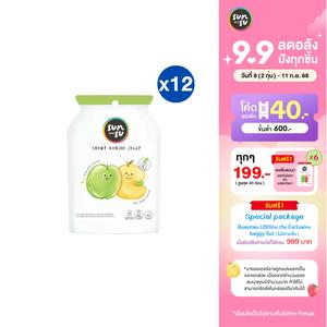 (แพ็ก 12) Sunsu ซันซุ เยลลี่ผสมบุก กลิ่นแอปเปิ้ลและส้ม ของขวัญ