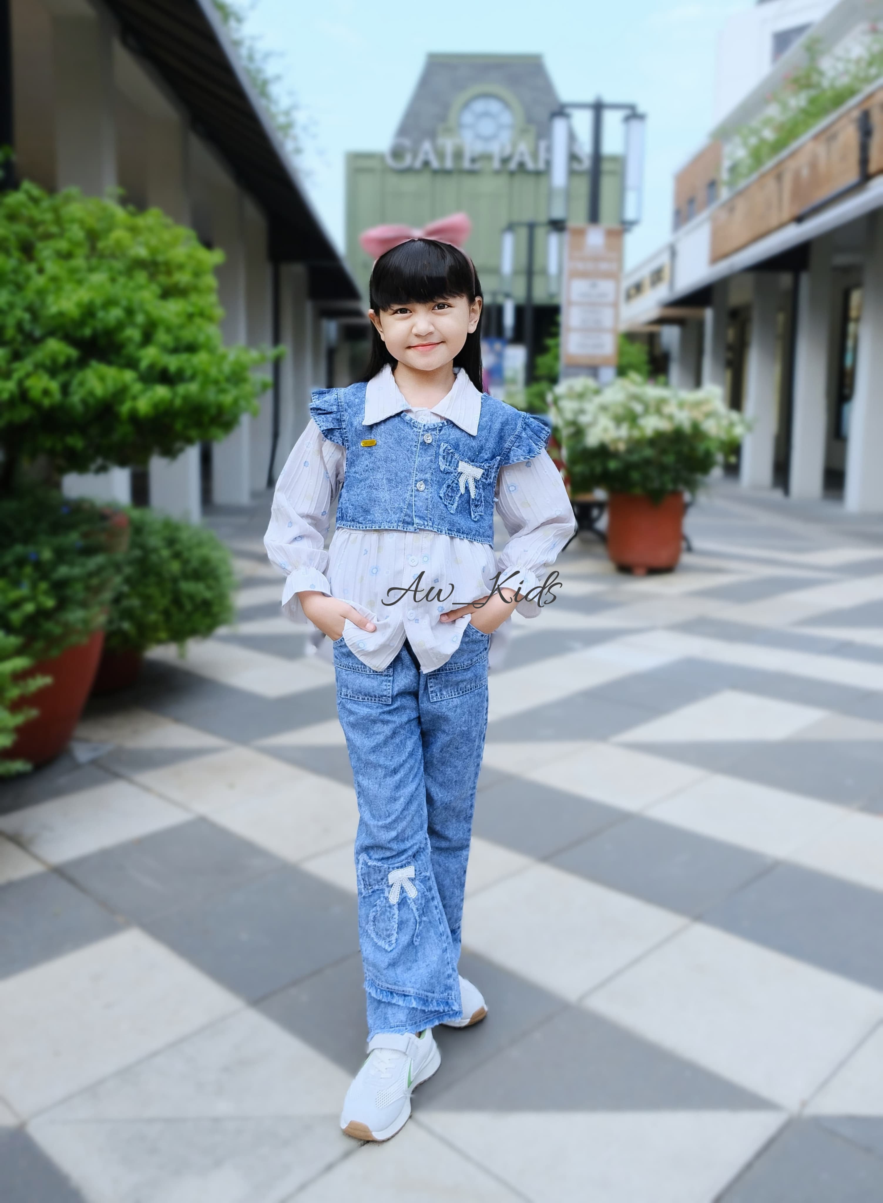 Stelan Elora 3 IN 1 Jeans Anak Perempuan Terbaru, Usia 3 Sampai 12 Tahun