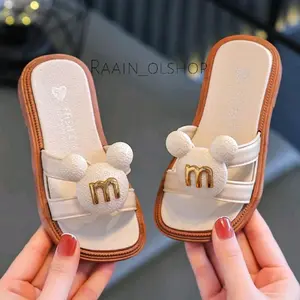 Sandal/slop fashion anak perempuan sandal slip on import anak wanita sandal anak alina 801 sendal karet jelly kaki 24-35