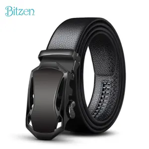 Bitzen Ikat Pinggang Pria Model Rel Sabuk Gesper Kulit Sintetis