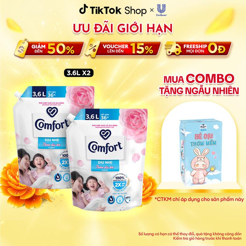 Combo 2 Nước Xả Vải Comfort Dịu Nhẹ túi 3.6L [3]