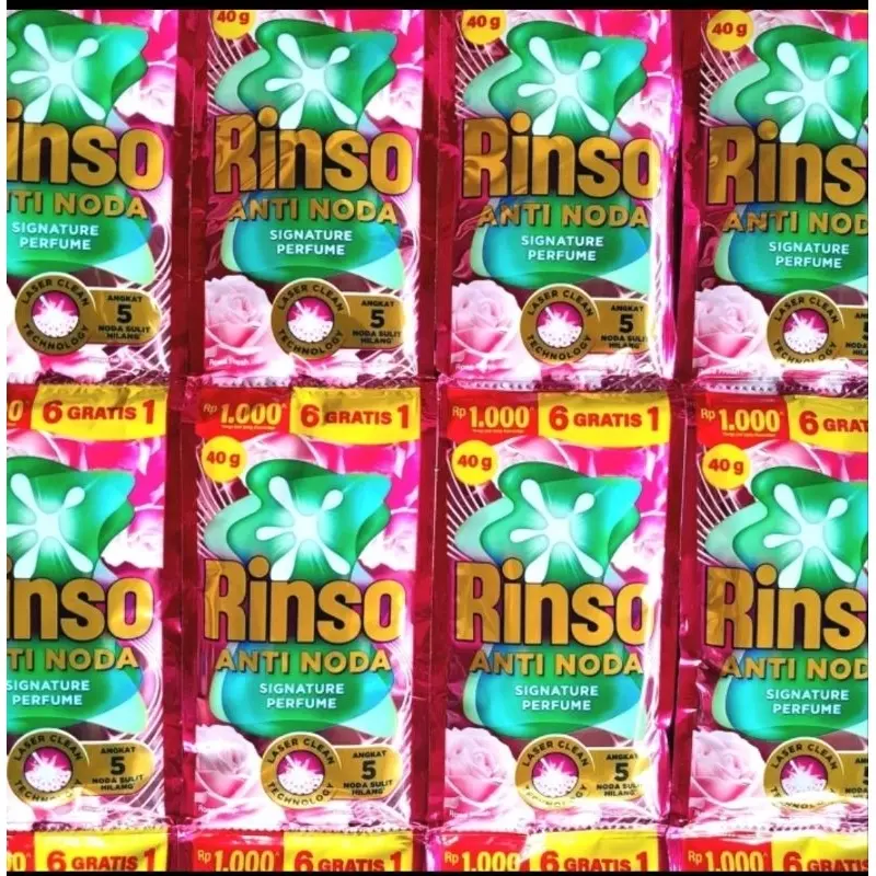1/2 DUS (52 pcs) Rinso Cair Liquid Renceng Anti Noda 20 ml 500an 6