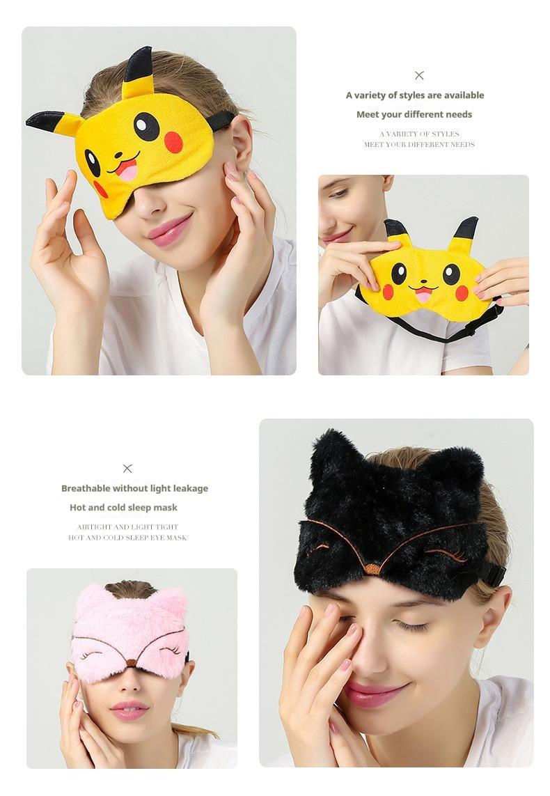 Product Introduction of Nap time blackout cartoon eye mask, cute plush sleep eye mask, blackout and breathable sleep eye mask 7