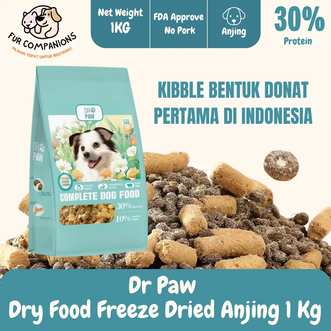 DR PAW Dry Food Makanan Anjing Kering 1 KG Untuk Anjing Segala Umur