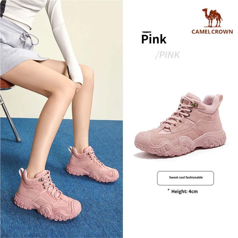  Giày Nữ Camel Crown Ngoài Trời Phong Cách Thường Ngày 2025 Mùa Thu Đông Mới Giày Làm Việc Đi Bộ Leo Núi Đa Năng Đế Dày Kiểu Martin Cho Nữ L24W283633 L24W283645 