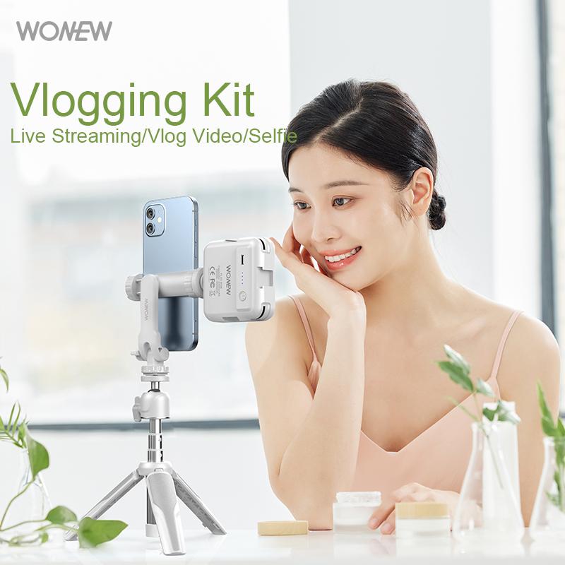 WONEW ZJ36 All -in -1 Vlogging Kit Mini Selfie Stick Extendable ...