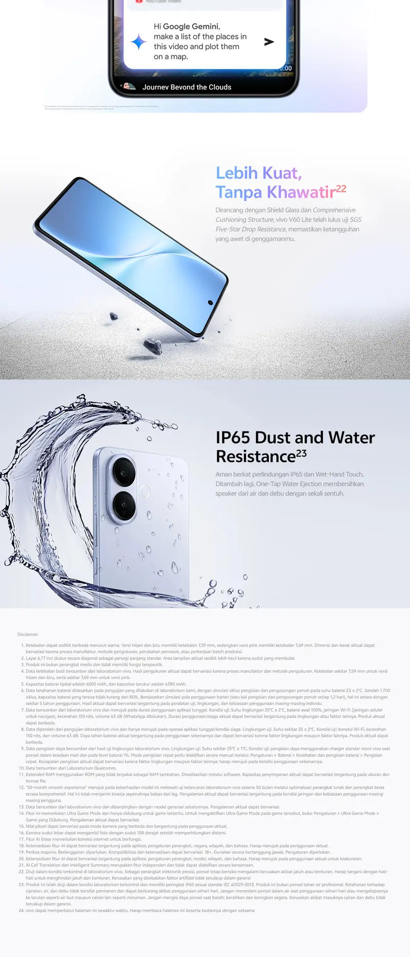 [ONLINE EXCLUSIVE] vivo V60 Lite 4G (8/128) 50MP Sony Camera, 6500 mAh + 90W FlashCharge, Bypass Charging, AI Four-Seasons, SGS 5-Star Drop Resistance