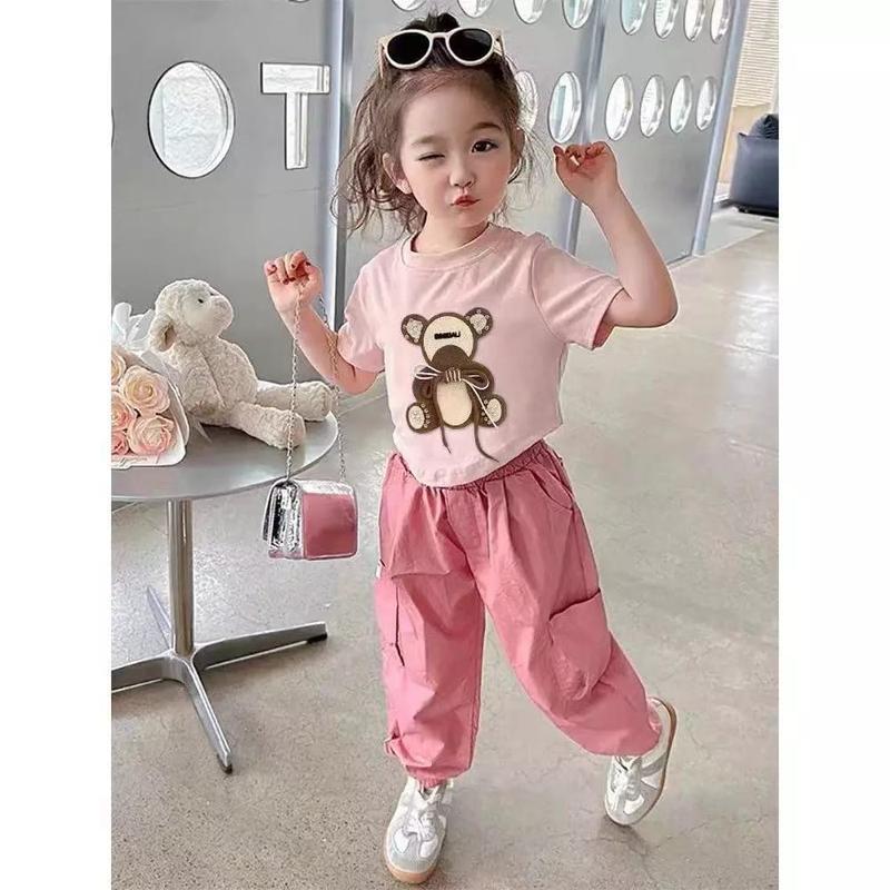 Setelan Anak Kaos Motif Panda Celana Cargo Panjang 1-6 Tahun Terbaru - Baju Anak Perempuan Kargo Panda - Fashion 1