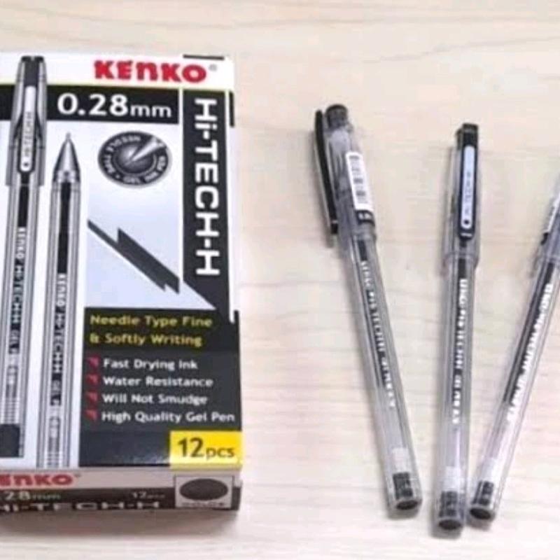 Kenko Hi Teck 0,28 Pen - Stationery Tulis Alat Hitam pulpen coquette 1
