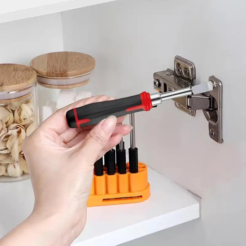 Juego de 46 llaves de trinquete y herramientas de dados Kit de reparación de destornilladores de accionamiento de 1/4 de pulgada Juego de llaves de vaso combinadas con estuche de almacenamient - Foto 4
