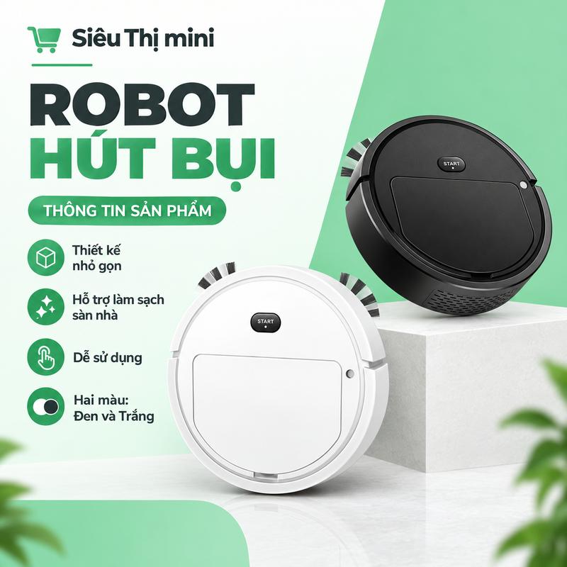 Robot Hút Bụi Lau Nhà Thông Minh SWEEPIN, ROBOT Hút Bụi Thông Minh Tự Động Cho Gia Đình Hot New New