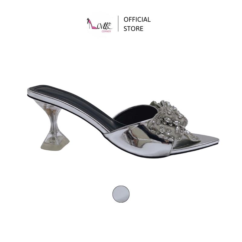 LOVIIECORNER - GUỐC NỮ MŨI NHỌN QUAI NGANG PHỐI NƠ ĐÍNH ĐÁ - GUỐC CAO GÓT THỜI TRANG GÓT MICA 7 PHÂN - GUỐC CAO GÓT THỜI TRANG GẮN NƠ - DD241282 - DD250143