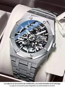 Reloj mecánico automático de lujo para hombre, diseño calado de doble cara, estilo vintage elegante, ideal para negocios y uso casual, un regalo perfecto