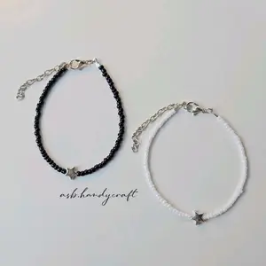 [GMMK194] ASB -  [1pcs] Gelang Manik star silver series | Gelang Couple Manik korea