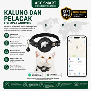 Pet Collar OTag Cover Kalung kulit Kerah Pelacak  Anti Hilang Necklace Leash
