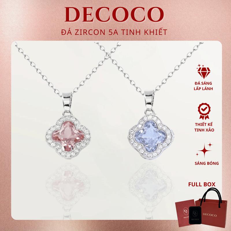  Dây chuyền vòng cổ nữ cỏ 4 lá màu sắc đính đá HOPE De Coco  kèm Túi giấy + Hộp + Thiệp  Jewelry vòng cặp bạn thân 
