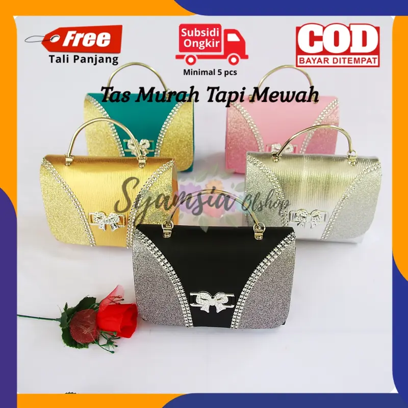 Tas Pesta Wanita Murah Mewah Elegan unik glitter Tas Tangan Pesta Wanita Terbaru Unik bisa COD 7