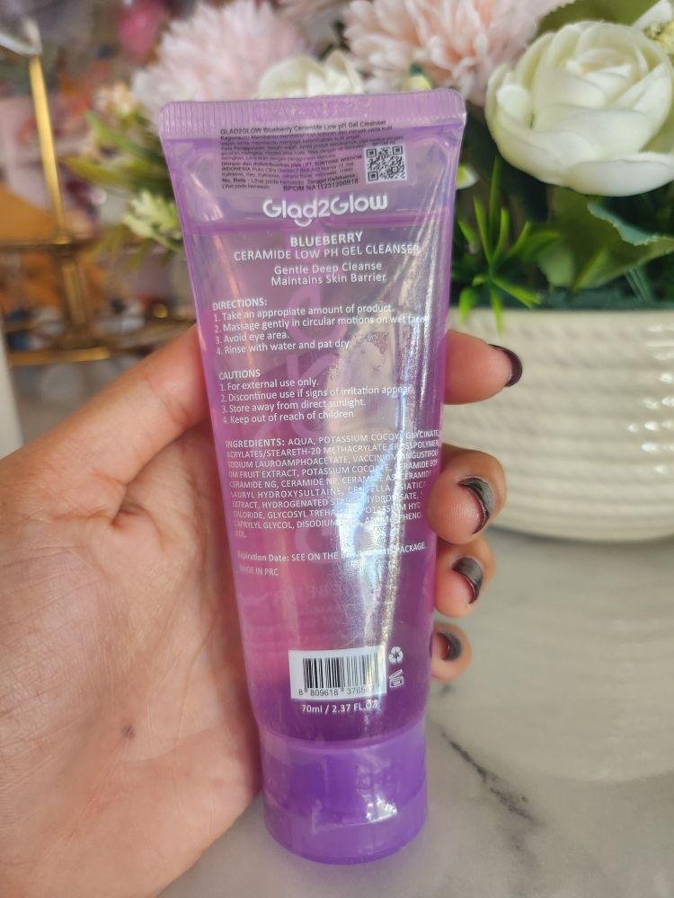 Product Introduction of Glad2Glow Facial Wash Blueberry Ceramide Low PH gel 1