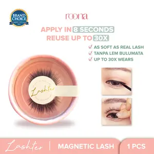 ROONA - Lashter Magnetic Eyelash (Lash Only) Bulu Mata Magnetik Tanpa Lem 30x Pakai . Pasang Bulumata 3D Natural Dengan Magnet Extension