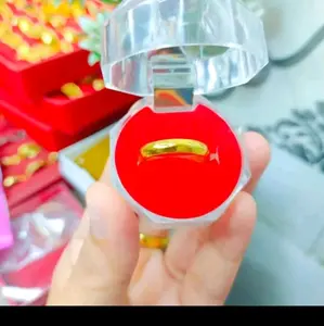 cincin polos lapis emas balut kristal premium