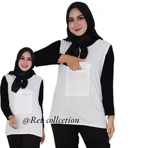 Singlet Haji Umroh Wanita Putih Cardet Premium Kantong Depan Jahitan Rapi Dalaman Ihram