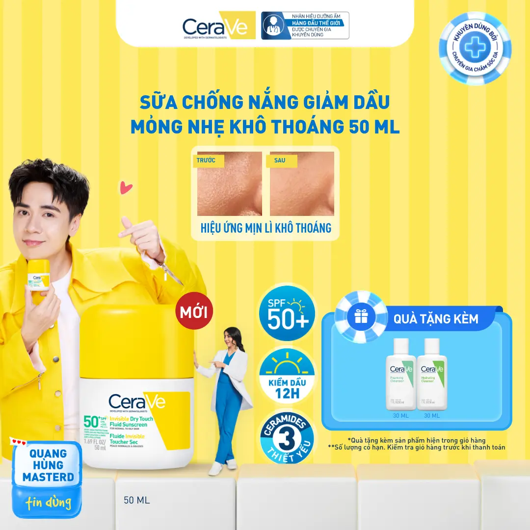 Sữa chống nắng giảm dầu mỏng nhẹ khô thoáng 50ml