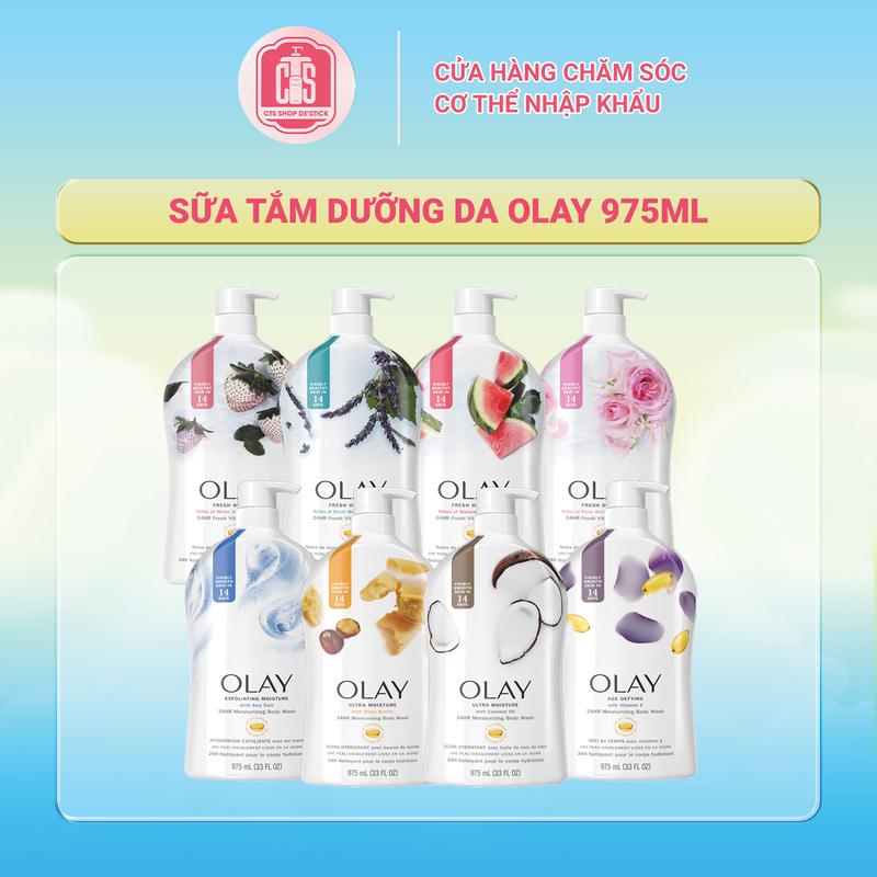 Sữa tắm Olay dưỡng ẩm 975ml cho nữ - Chai vòi mẫu mới - Dưỡng Da Body Dưỡng Body
