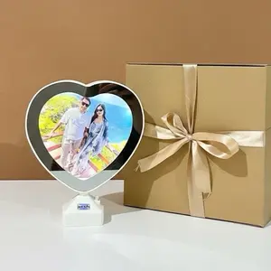 Cermin Ajaib Love - Kaca Rias dengan Frame Foto Lampu - Gift wedding gift anniversary Box Coklat