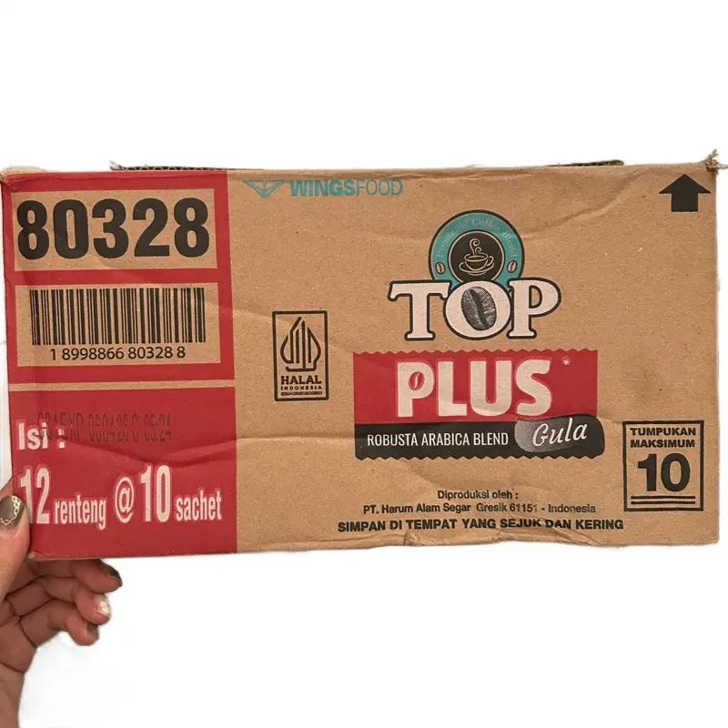 [ 1 DUS] Kopi TOP PLUS GULA isi 120 sachet Murah Top Plus