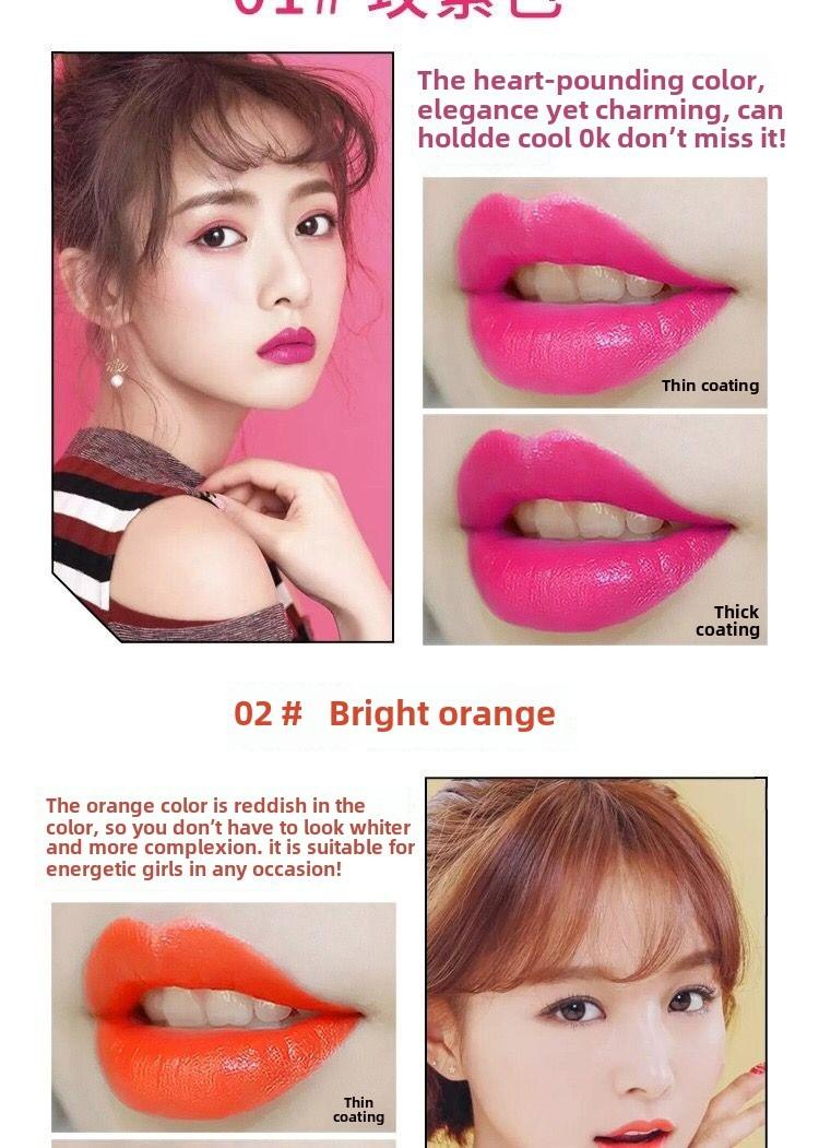 Product Introduction of Round tube lipstick lipstick moisturizing models moisturizing easy to color not easy to fall cosmetics Gloss Lipgloss Makeup Glossy 2