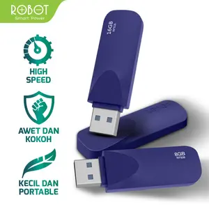 ROBOT RF508 / RF516 Flashdrive Flashdisk 8GB, 16GB Storage Otg USB 3.0 Blue - Garansi 1 Tahun [BISA COD]