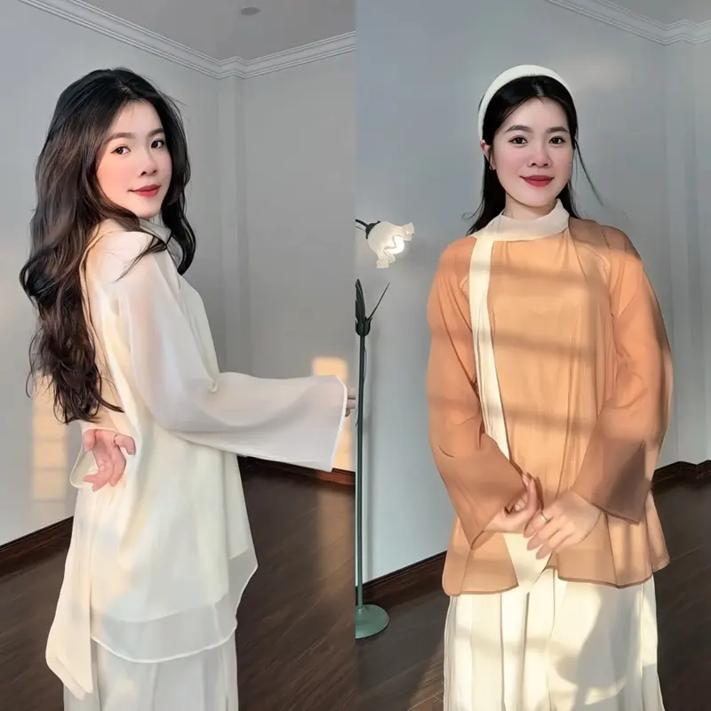 Pháp phục thanh lịch sang trọng tơ lụa mềm thêu "Om Mani Padme Hum" thiền trà, đi lễ