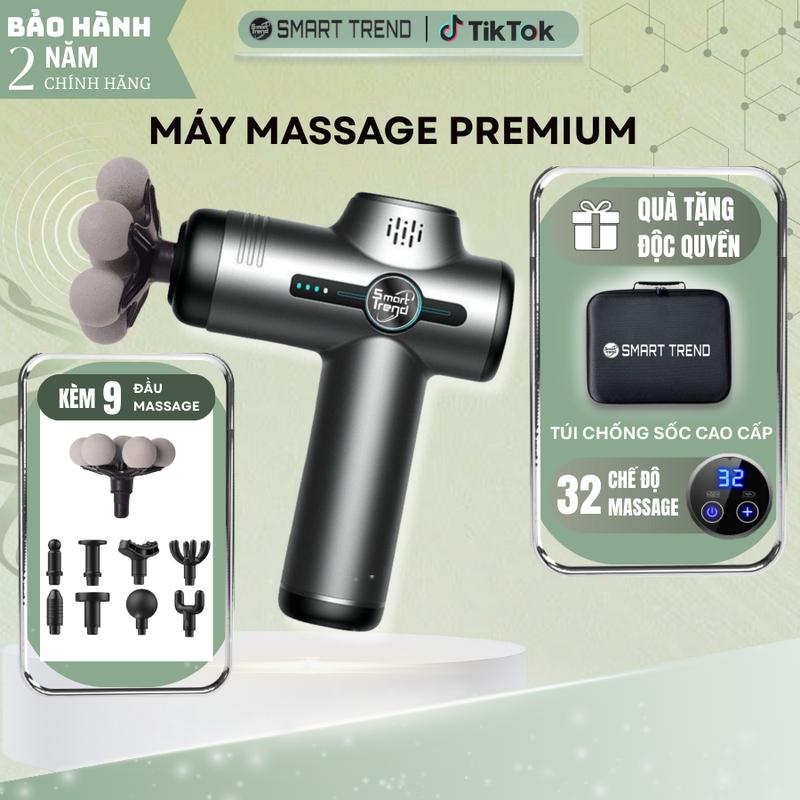 Máy massage cầm tay chính hãng SMART TREND 32 mức lực đấm cực mạnh máy massage cổ vai gáy massage lưng giảm đau nhức