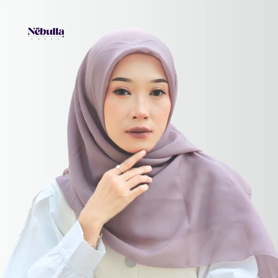 BUY 1 GET 1 Nebulla Umbra   Lavender Kerudung Plain Square Premium Polycotton