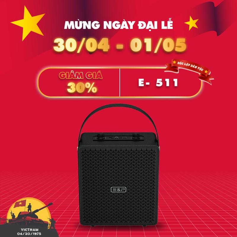 [E&P] KHÔNG KÈM MIC Loa Bluetooth Nghe Nhạc E-511, Công Suất 25W Nghe Nhạc Cực Hay Âm Thanh Lớn Sống Động, Pin Trâu, Chính Hãng BH 12 Tháng Củ Loa