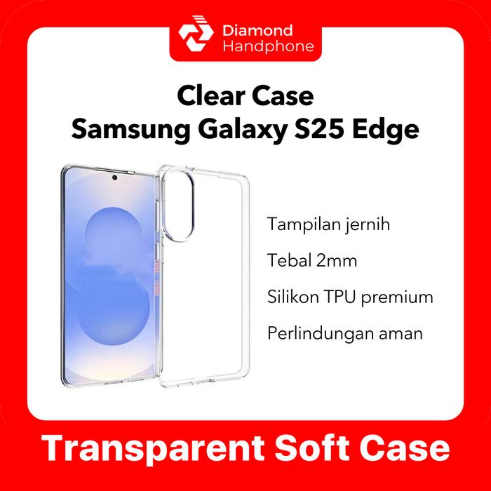 Gambar Case Samsung S25 Edge Transparent Bening Anti Kuning Airbag TPU Silikon dari Diamond Handphone Bali Kota Denpasar Tokopedia