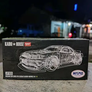 Kaido House Mini GT Nissan Skyline GT-R R34 Kaido Works V4 Model Mobil Diecast Nismo Edisi Khusus