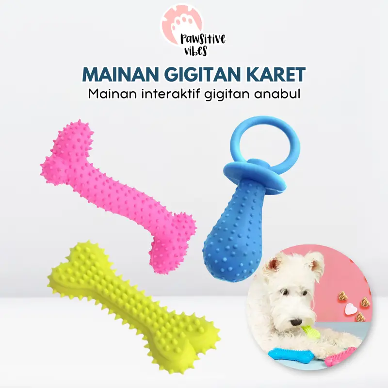 Mainan Gigitan Anjing Model Tulang Berduri Tahan Gigit - Pet Chew Rubber- Mainan Gigitan Kunyah Untuk Anjing dan Kucing - Mainan gigitan Karet Berduri Bergerigi Bahan TPR 0