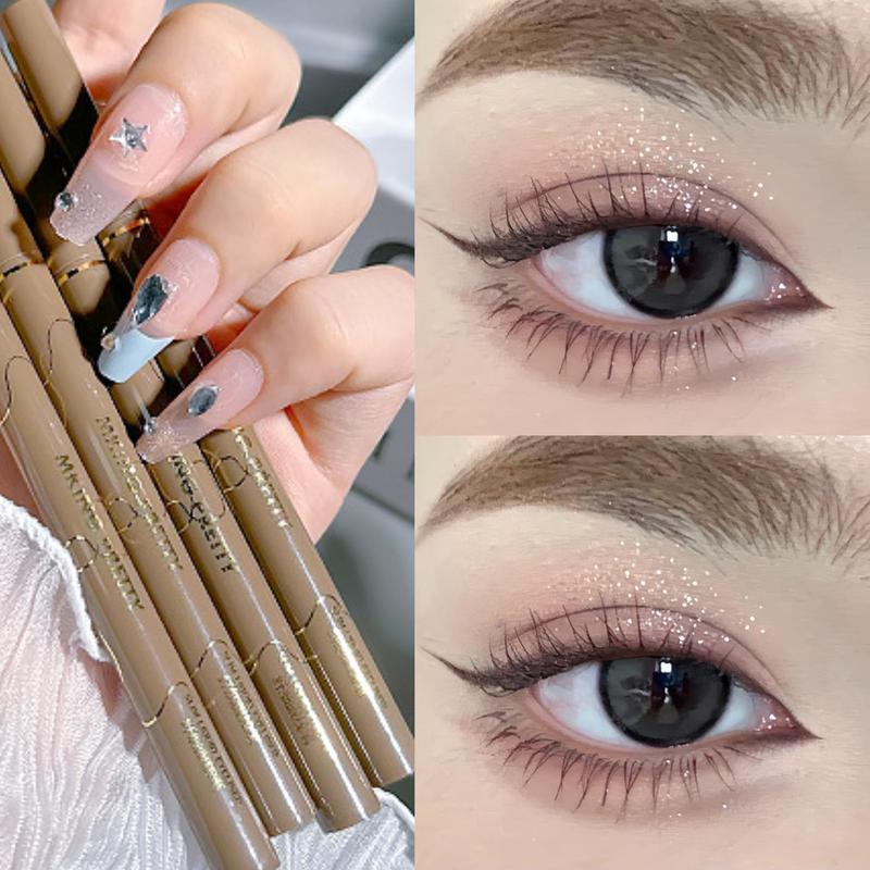 MKING PRETTY-Bút Kẻ Mắt Dạng Lỏng, Bút Tằm Nằm, Lâu Trôi, Không Thấm Nước, Khô Nhanh, Màu Đen, Nâu, Chống Nhòe, Trang Điểm Mắt 0