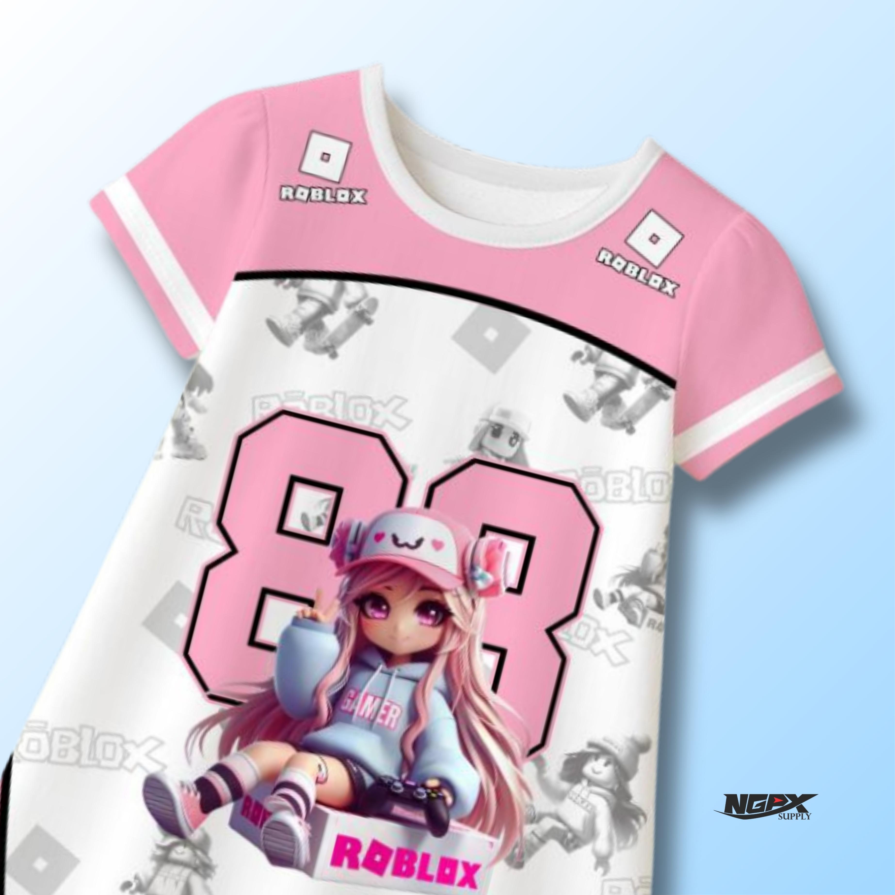 Dress Anak Roblox Pink  Cantik Lucu Bahan Dryfit Serena di pake Adem Nyaman