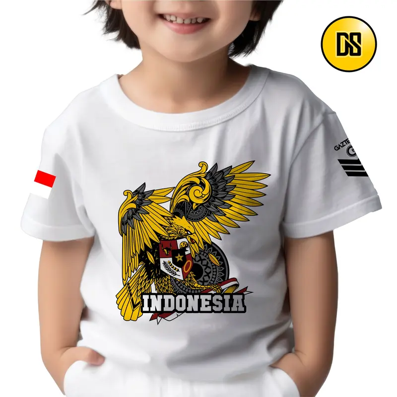 kaos anak Indonesia gambar garuda merah putih bahan katun 30s sablon plastisol  Fashion Pakaian anak 1