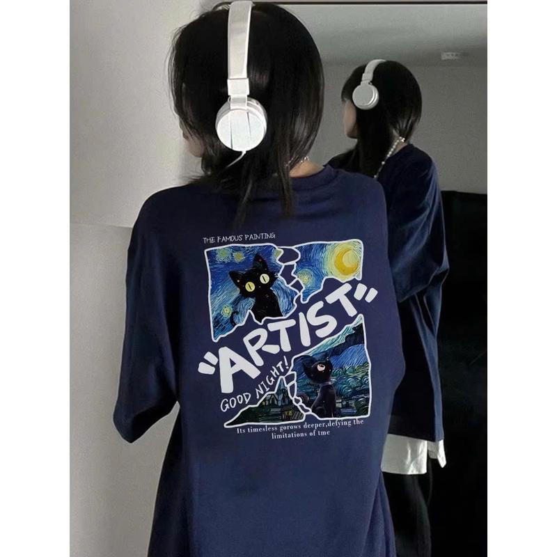 MÈO ARTIST Áo thun phông form rộng nam nữ Pink Unisex chất thun co giãn hình in sắc nét 