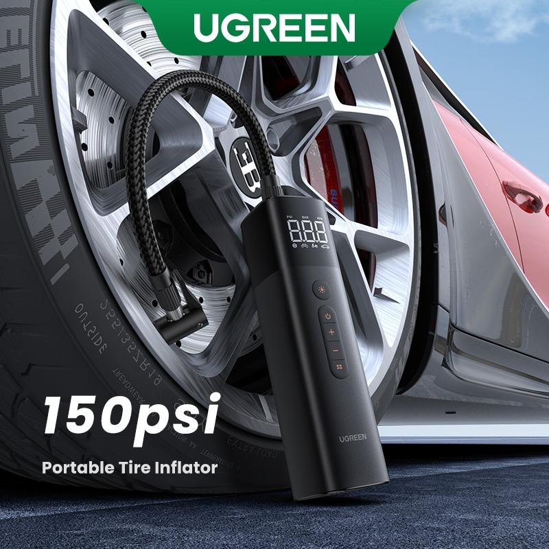  UGREEN 12V Bơm không khí ô tô Cầm Tay Hỗ trợ sạc cho ô tô xe máy xe đạp bóng với 3 loại ánh sáng: chiếu sáng   SOS   cảnh báo Mẫu phụ kiện ô tô: 35573 