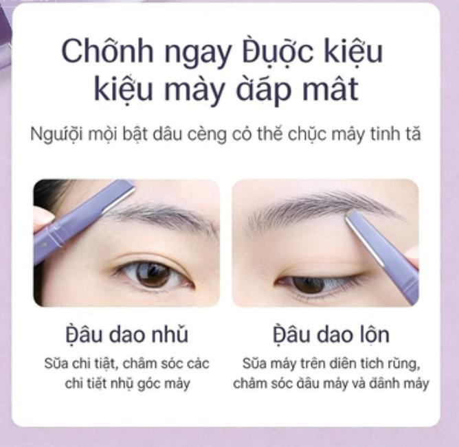 Dao tỉa lông mày hai đầu đa năng an toàn không xước da cho người mới dùng đầu…