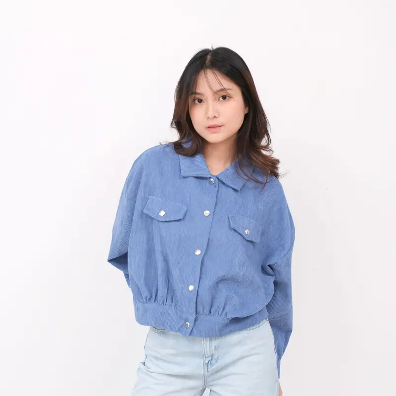 MSDXeveryone - Audrey Jacket Corduroy MK36 -outer wanita crop style korea kekinian lengan panjang / Jaket Kancing Keren Nyaman Santai 0